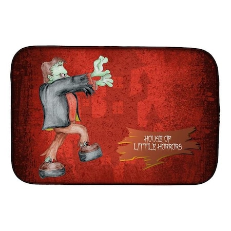 Carolines Treasures Carolines Treasures SB3007DDM Little House of Horrors With Frankenstein Halloween Dish Drying Mat SB3007DDM